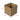 Cardboard box on a pallet with dimensions indicated