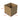 Cardboard box on a pallet with dimensions indicated