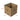 Cardboard box on a pallet with dimensions indicated
