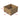 Cardboard box on a pallet with dimensions indicated