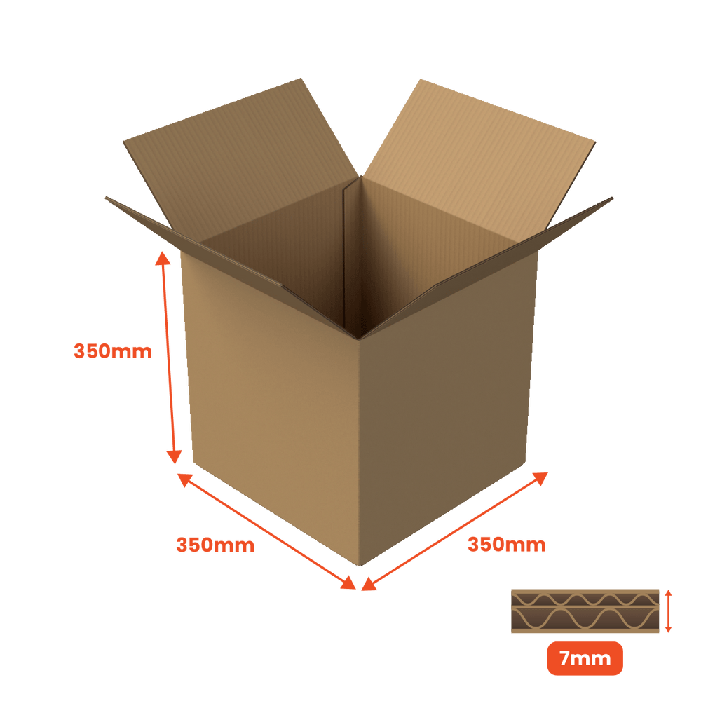 Double Wall Packing Box Brown - DW1 - 350 x 350 x 350mm (Pack of 10) - Boxes 24