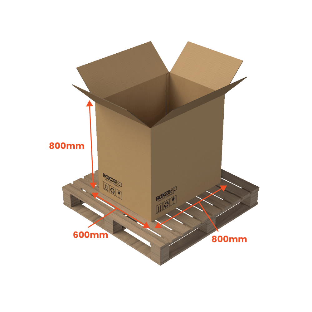Heavy Duty Pallet Box - Small - 800 x 600 x 800mm - Custom Print - 1 Sided (Pack of 10) - Boxes 24