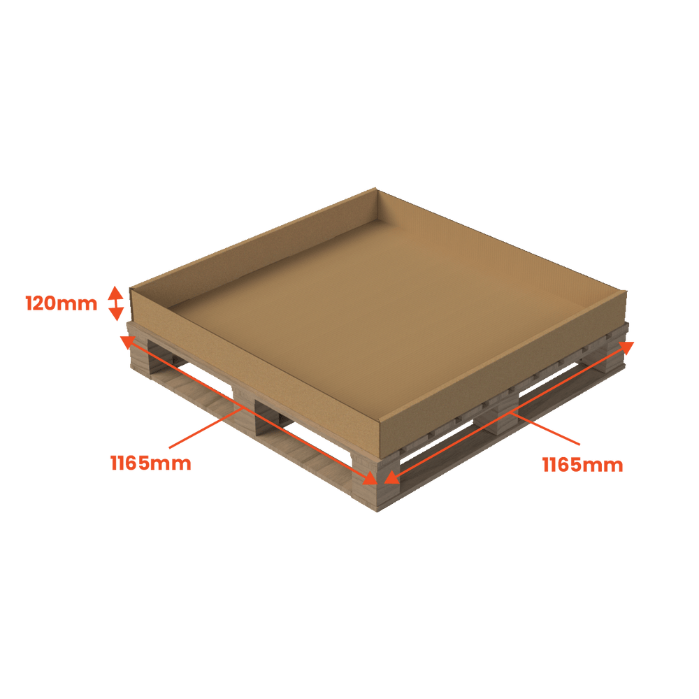 Heavy Duty Pallet Box Cap (2 Per Set) - 1165 x 1165 x 120mm (Pack of 10) - Boxes 24