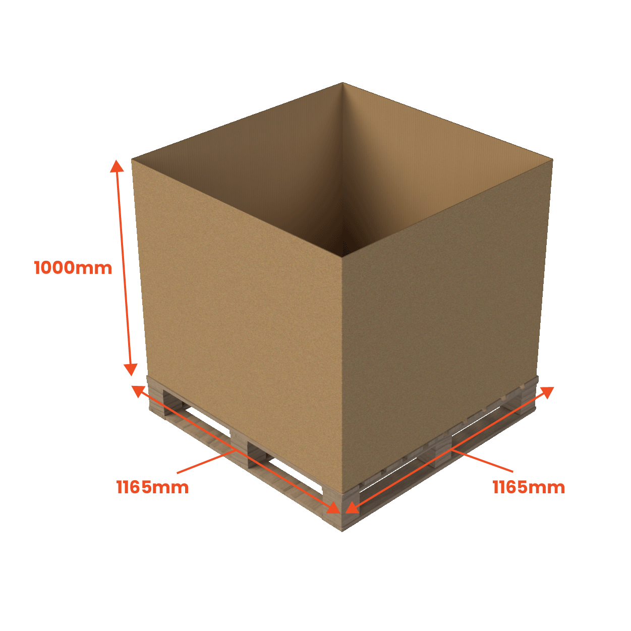 Heavy Duty Pallet Box Sleeve - 1165 x 1165 x 1000mm (Pack of 10)