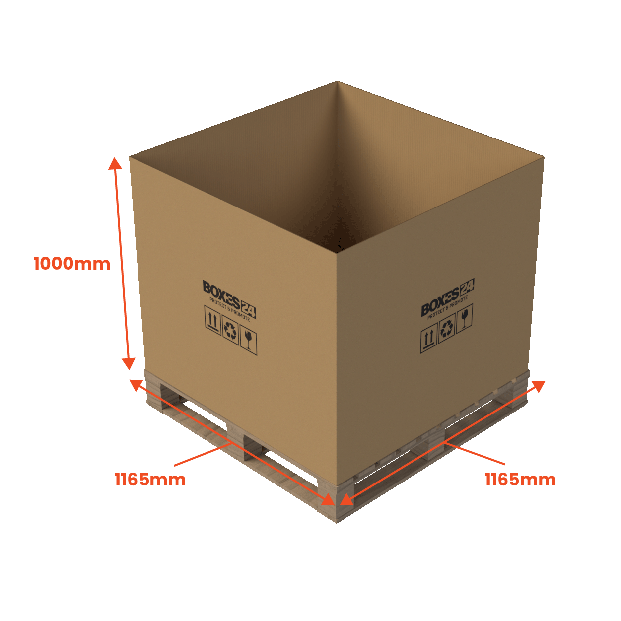 Heavy Duty Pallet Box Sleeve - 1165 x 1165 x 1000mm - Custom Print - 1 Sided (Pack of 10)