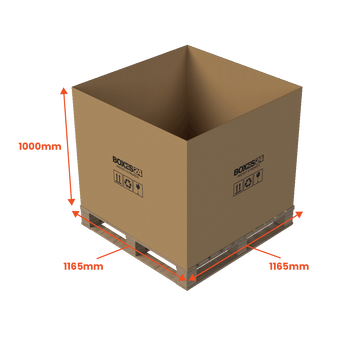 Heavy Duty Pallet Box Sleeve - 1165 x 1165 x 1000mm - Custom Print - 1 Sided (Pack of 10) - Boxes 24