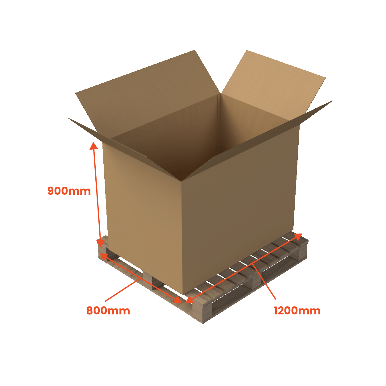 Boxes 24 Pallet Boxes Heavy Duty Pallet Box - Large - 1200 x 800 x 900mm (Pack of 10)
