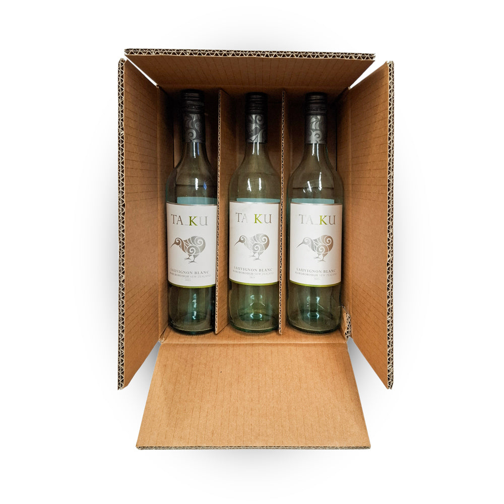 3 Bottle (750ml) Wine Shipper - Brown - 300 x 228 x 75mm (Pack of 10)