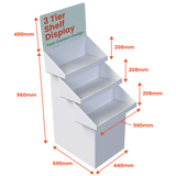 3 Tier Shelf - Custom Printed Header - Boxes 24