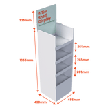 4 Tier Shelf - Custom Printed Header - Boxes 24