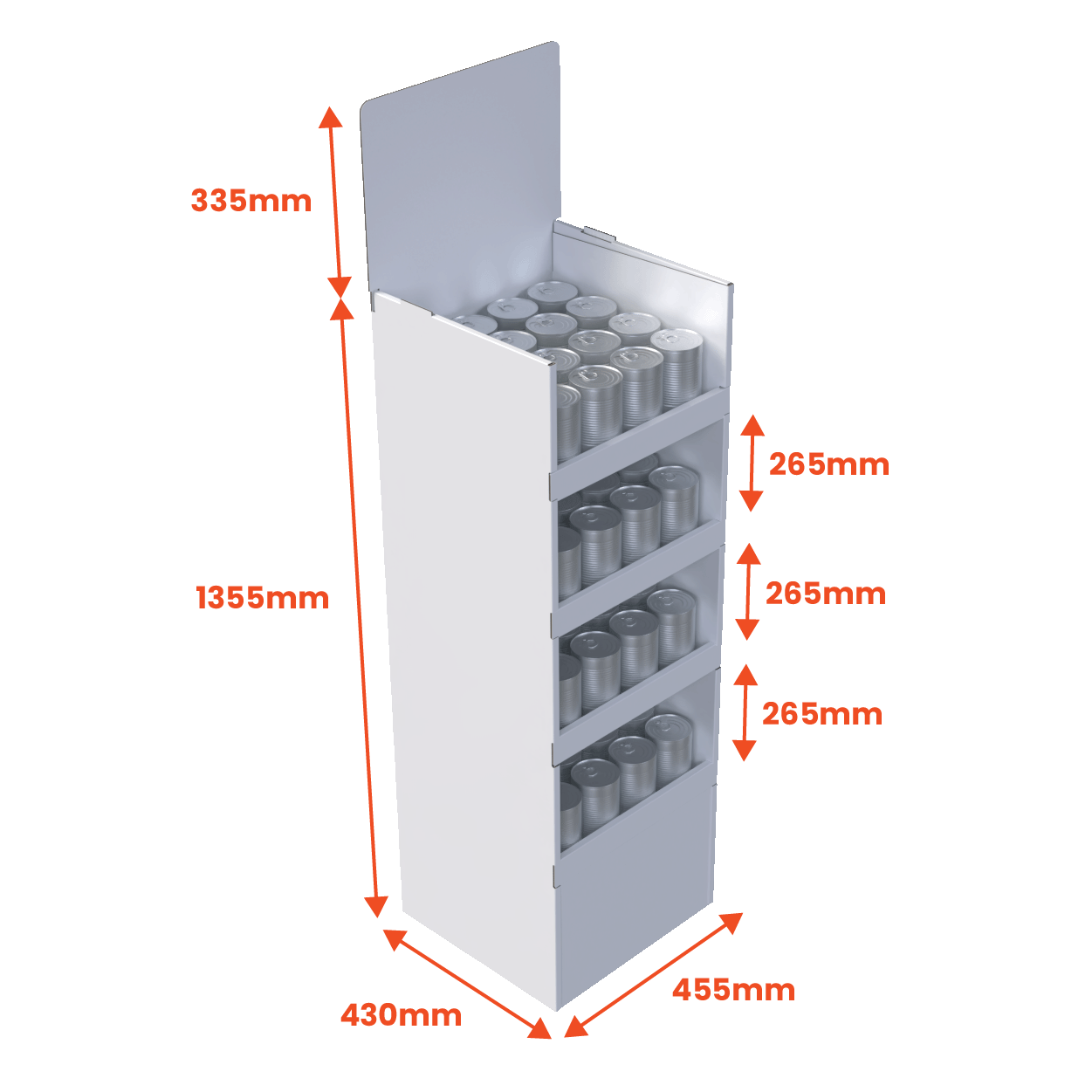 4 Tier Shelf - Plain - Boxes 24