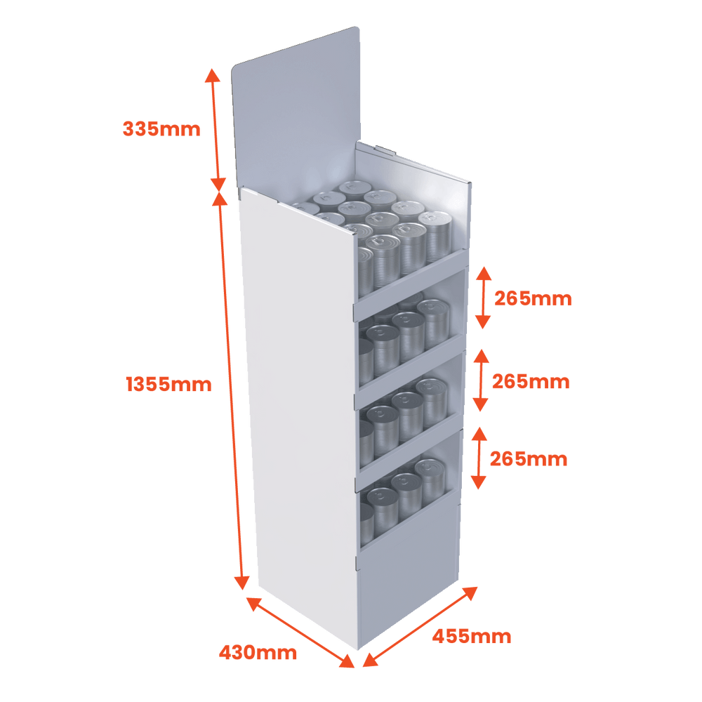 4 Tier Shelf - Plain - Boxes 24