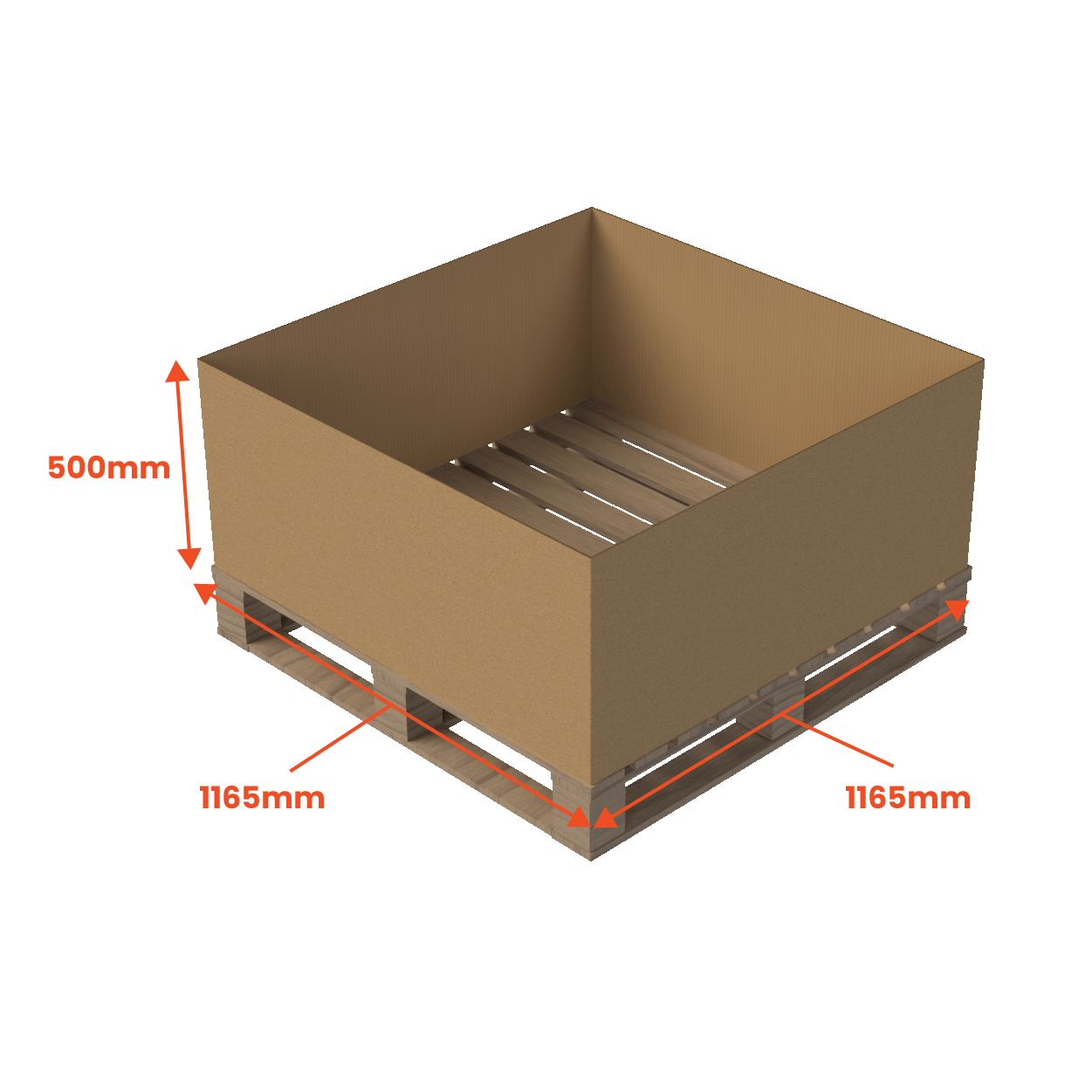 Heavy Duty Pallet Box Sleeve - 1165 x 1165 x 500mm (Pack of 10)