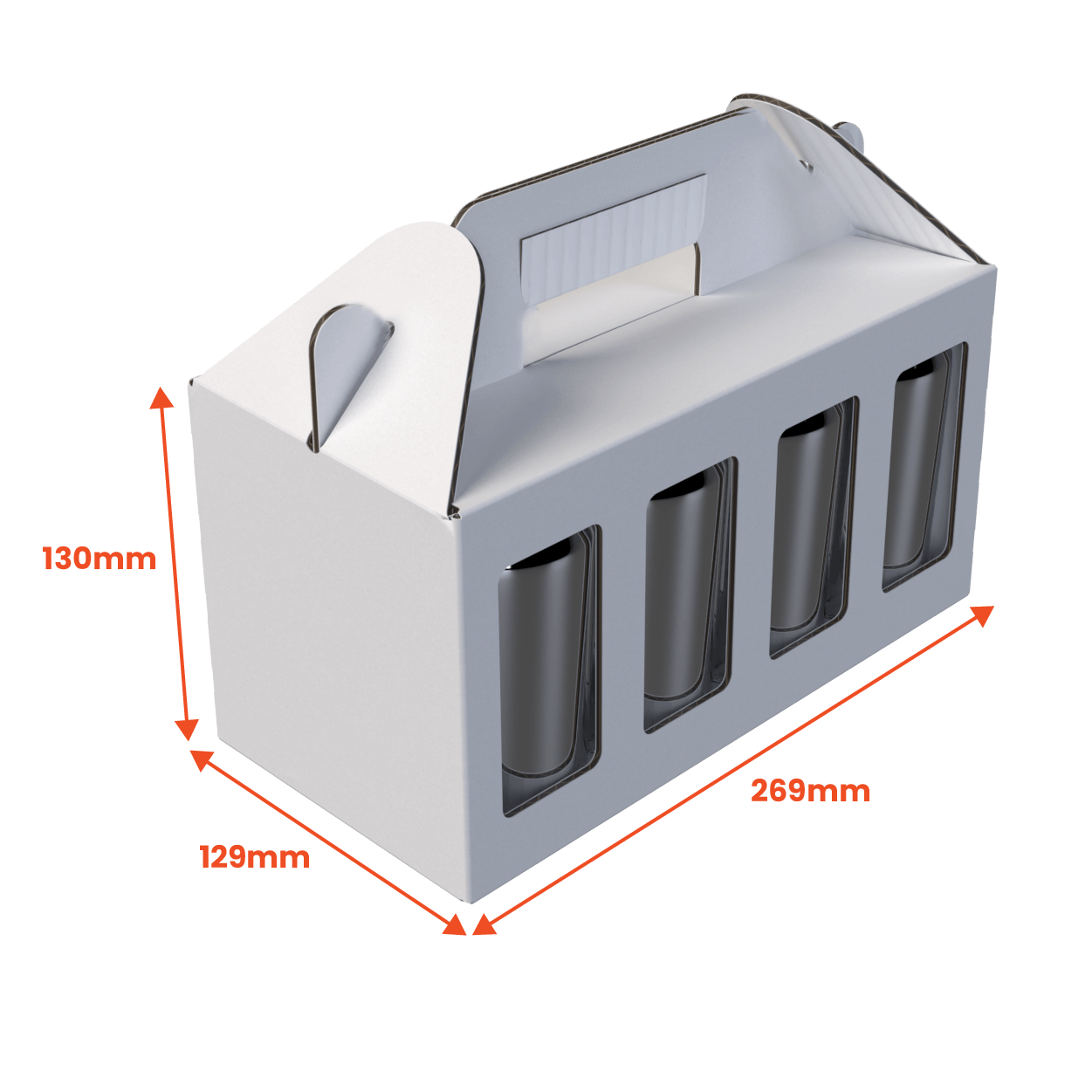 Boxes 24 Beverage Boxes 8 Can 375ml Carry Pack - 269 x 129 x 130mm - White (Pack of 25)