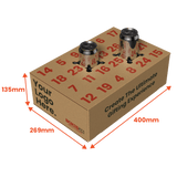 Cardboard beer advent calender box with dimensions and cans