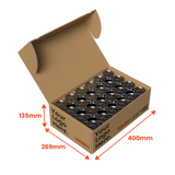 Cardboard beer advent calender box with dimensions labeled
