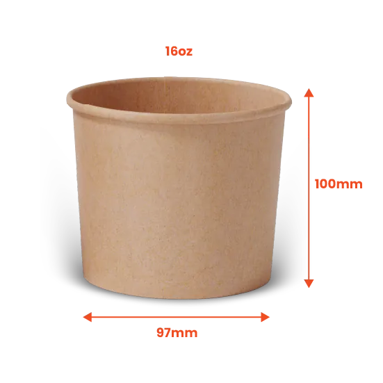 Boxes 24 Food Packaging 16oz Kraft Paper Soup Bowl (Pack of 500)