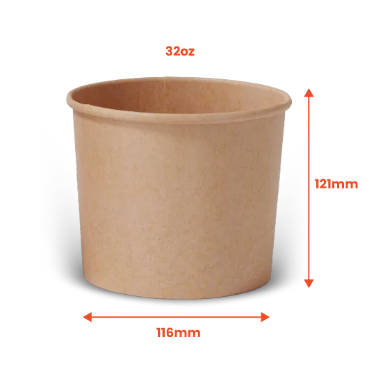 Boxes 24 Food Packaging 32oz Kraft Paper Soup Bowl (Pack of 500)