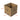 Cardboard box on a pallet with dimensions indicated