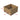 Cardboard box on a pallet with dimensions indicated