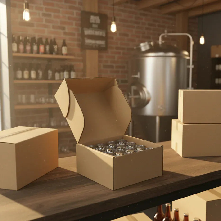Boxes 24 Beverage Boxes 16 Can 375ml Lay Flat Box - 270 x 270 x 133mm - Brown (Pack of 25)