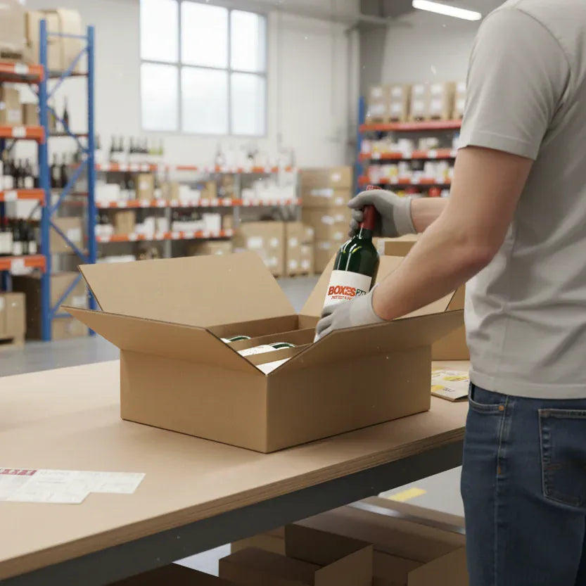 3 Bottle (750ml) Wine Shipper - Brown - 300 x 228 x 75mm (Pack of 10)