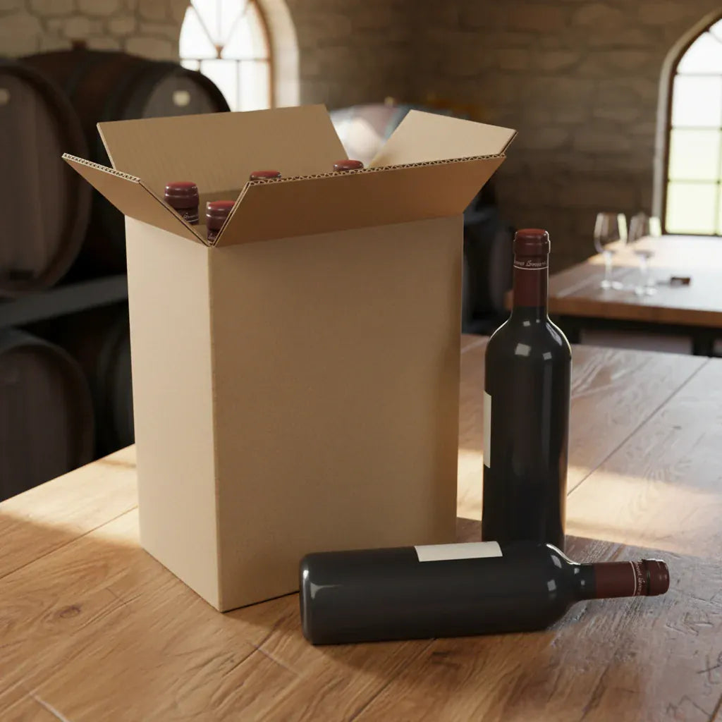 6 Bottle Generic Box - Brown - 233 x 155 x 302mm (Pack of 25)