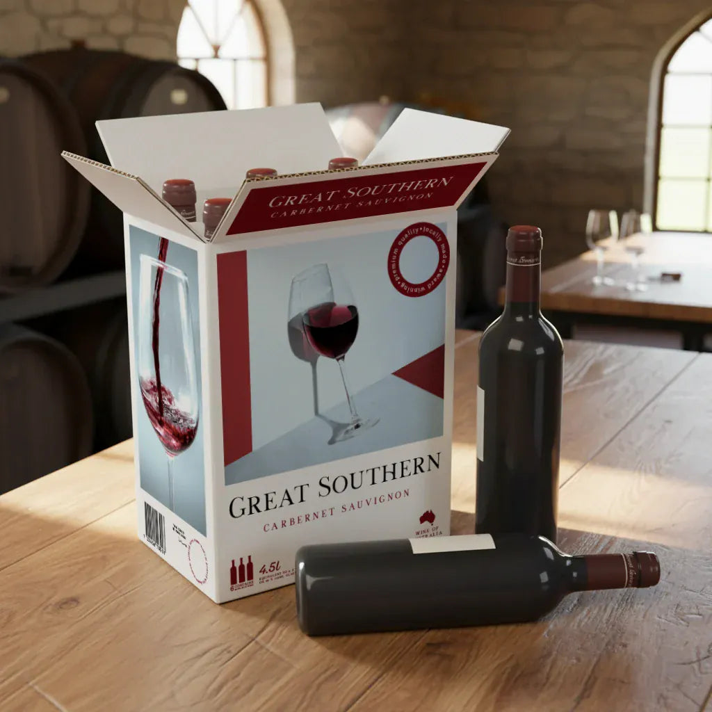 Boxes 24 Beverage Boxes 6 Bottle Generic Box - White - 233 x 155 x 302mm - Custom Print - 1 Sided (Pack of 25)