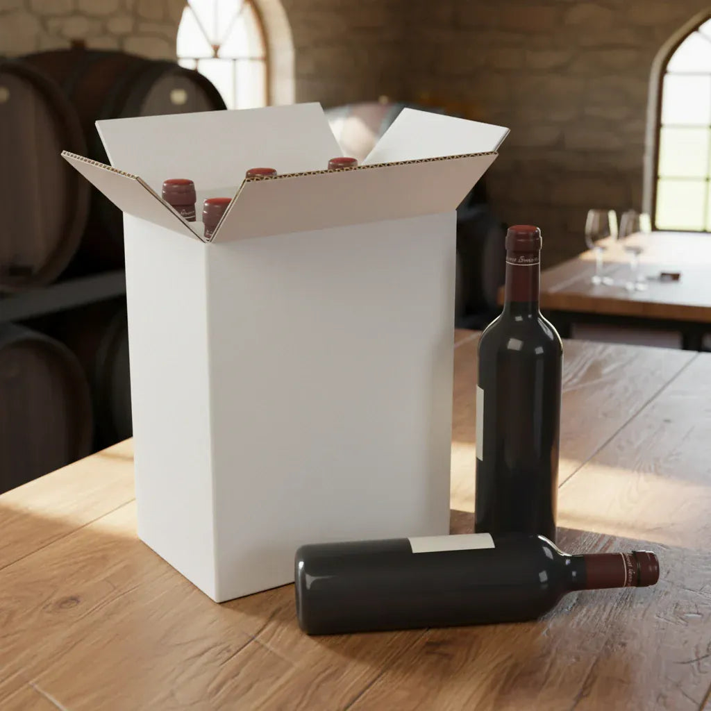 6 Bottle Generic Box - White - 233 x 155 x 302mm (Pack of 25)