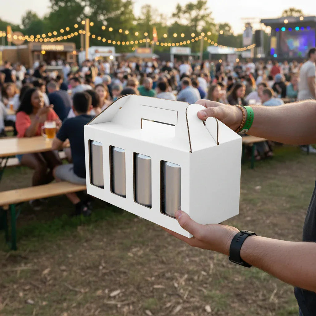 Boxes 24 Beverage Boxes 8 Can 375ml Carry Pack - 269 x 129 x 130mm - White (Pack of 25)