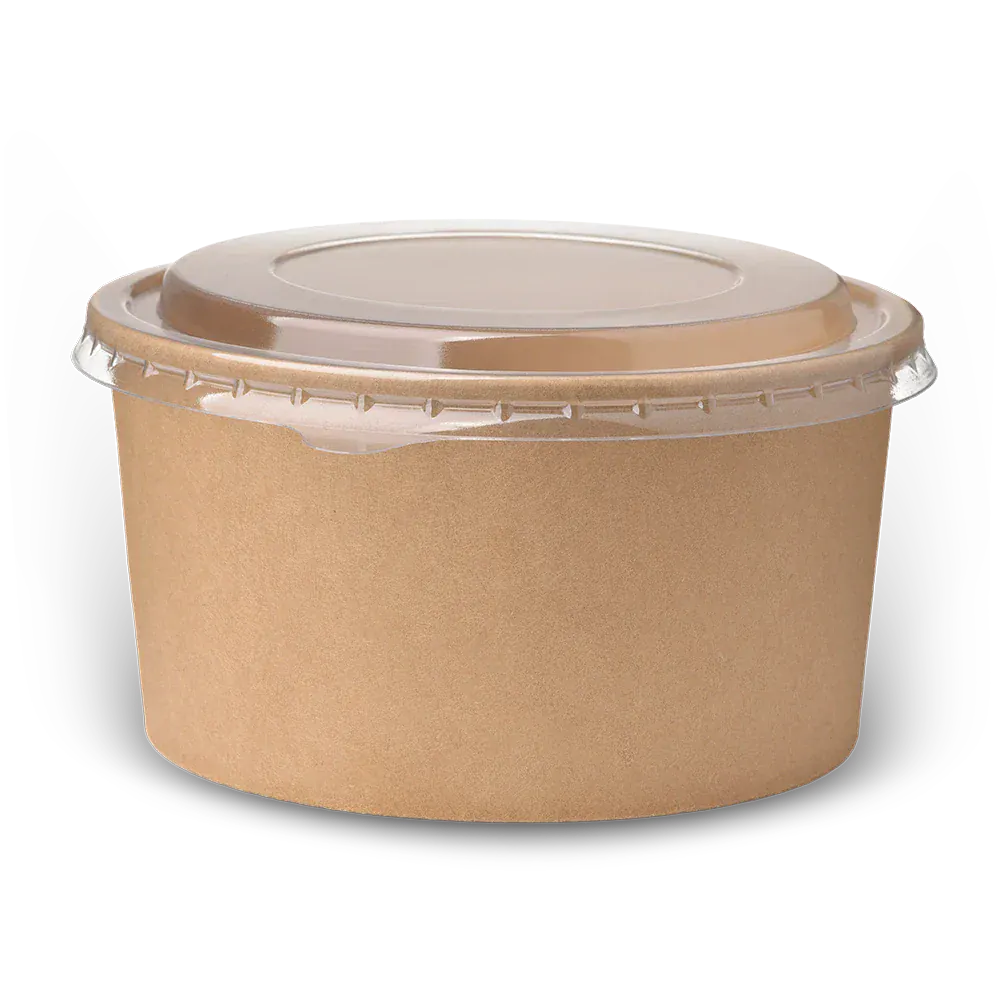 Boxes 24 Food Packaging PET Round Lid 150mm - Fits 500ml, 750ml, 1000ml Round Salad Bowl (Pack of 300)