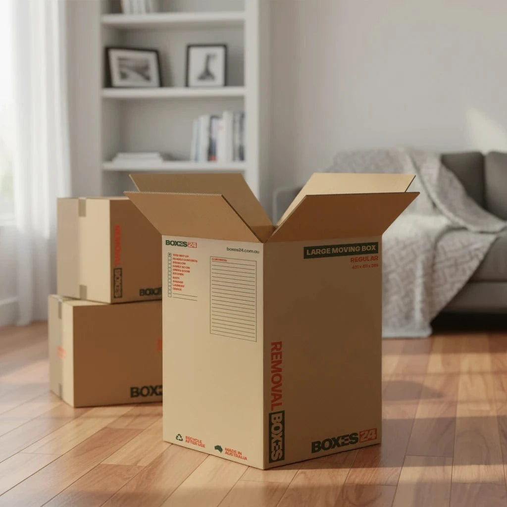 Boxes 24 Moving Boxes Large Moving Box - Regular - 431 x 411 x 589mm (Pack of 10)
