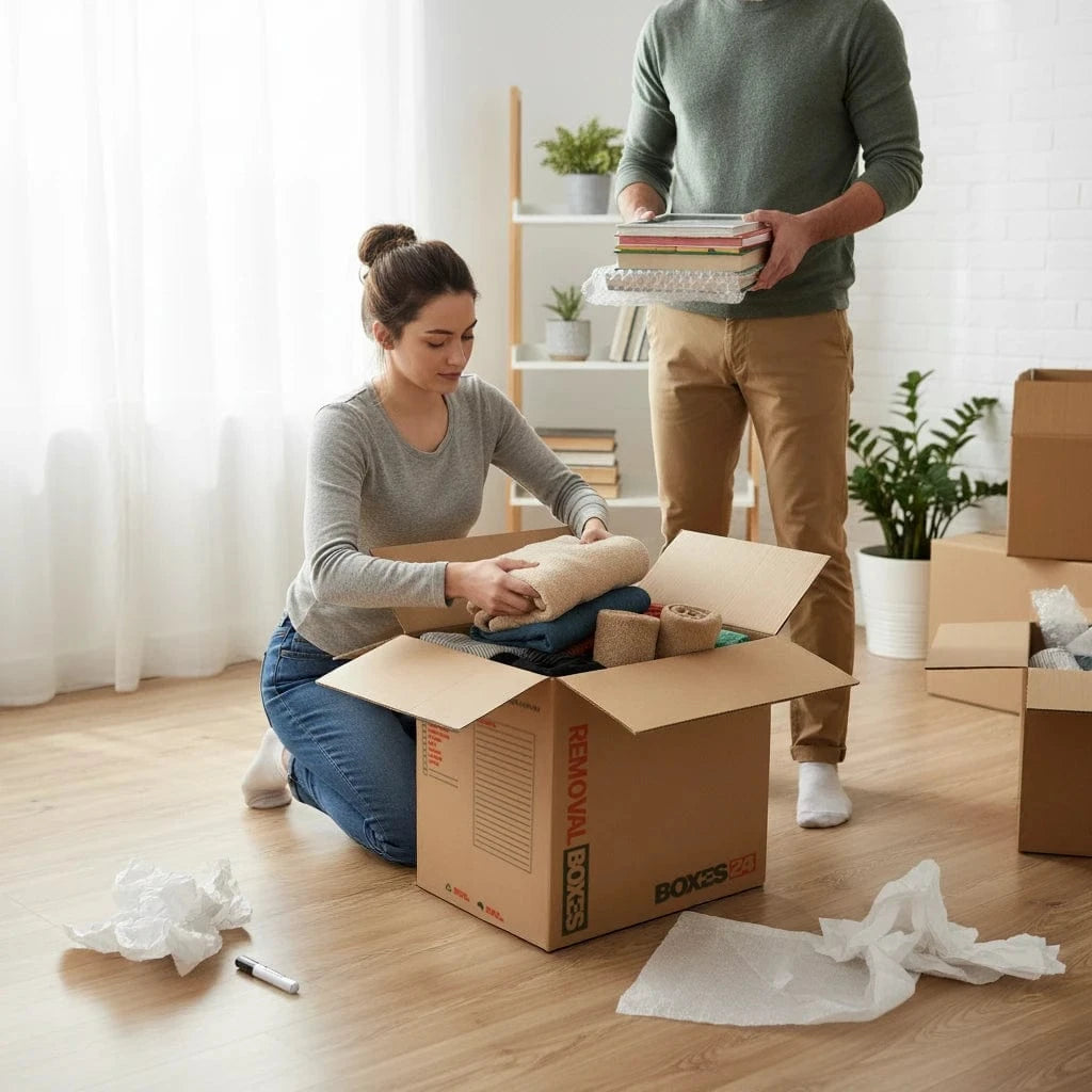Boxes 24 Moving Boxes Medium Moving Box - Regular - 409 x 299 x 429mm (Pack of 25)