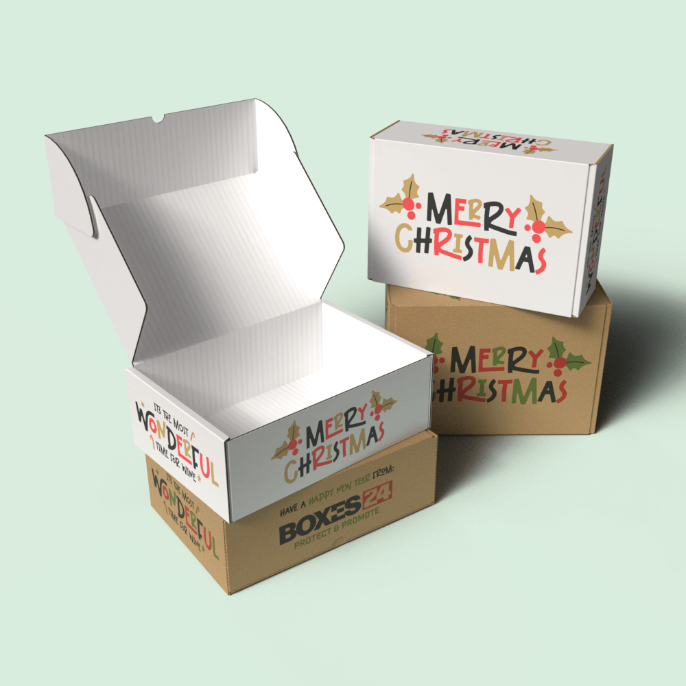 Small Mailing Box - Custom Print 2 Sided - White - 220 x 160 x 70mm (Pack of 25)