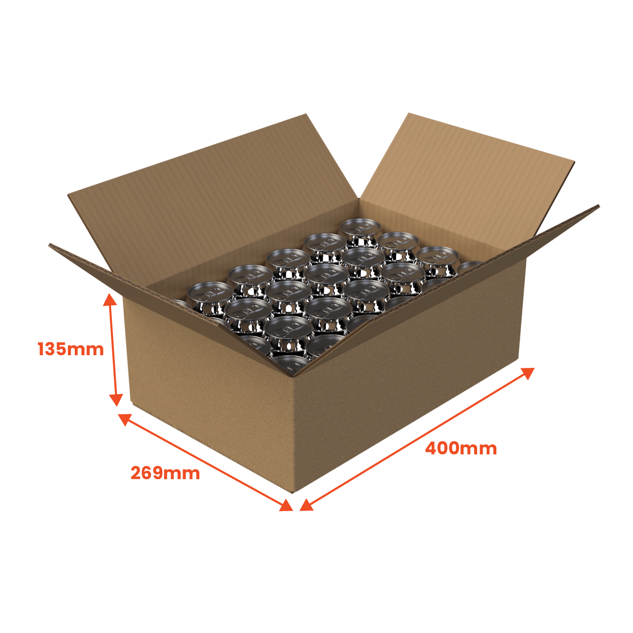 24 Can 375ml Shipper - Top Open - Brown - 400 x 269 x 135mm (Pack of 25)