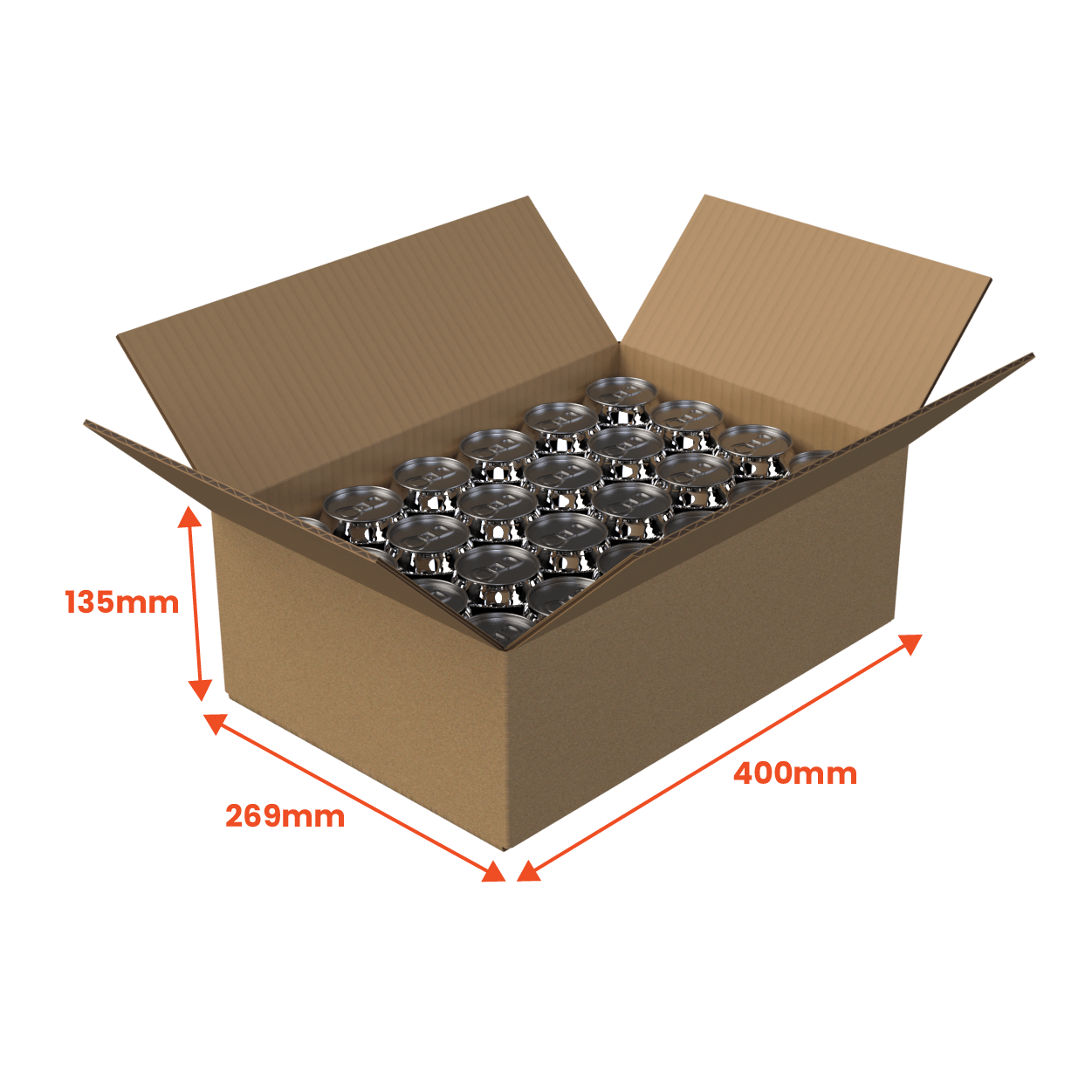 Boxes 24 Beverage Boxes 24 Can 375ml Shipper - Top Open - Brown - 400 x 269 x 135mm (Pack of 25)