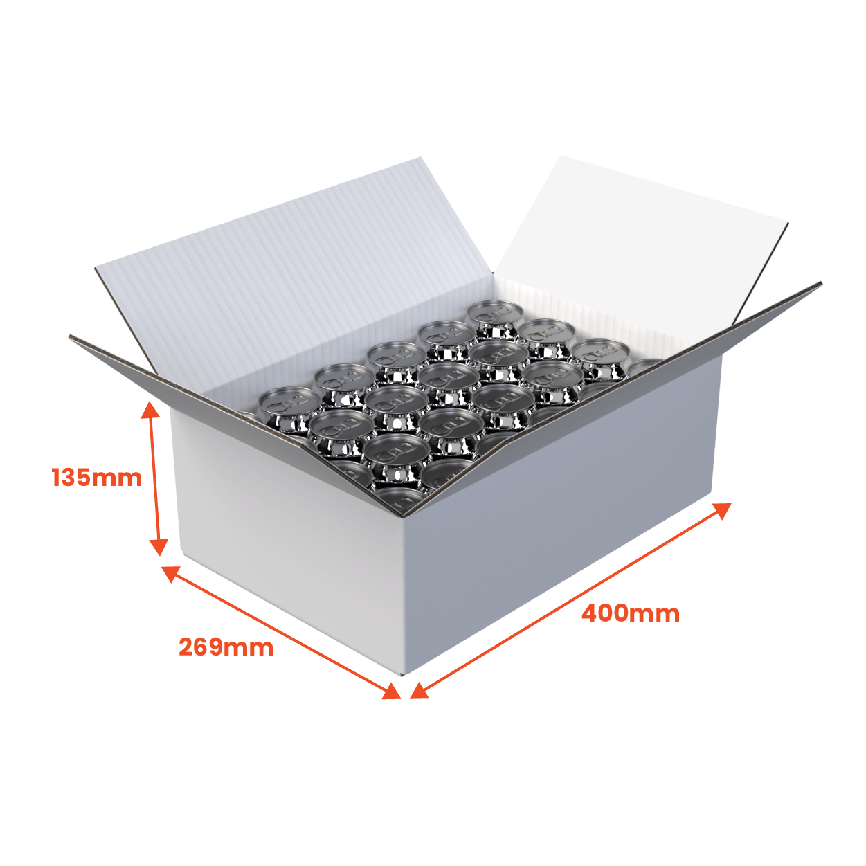 24 Can 375ml Shipper - Top Open - White - 400 x 269 x 135mm (Pack of 25) - Boxes 24