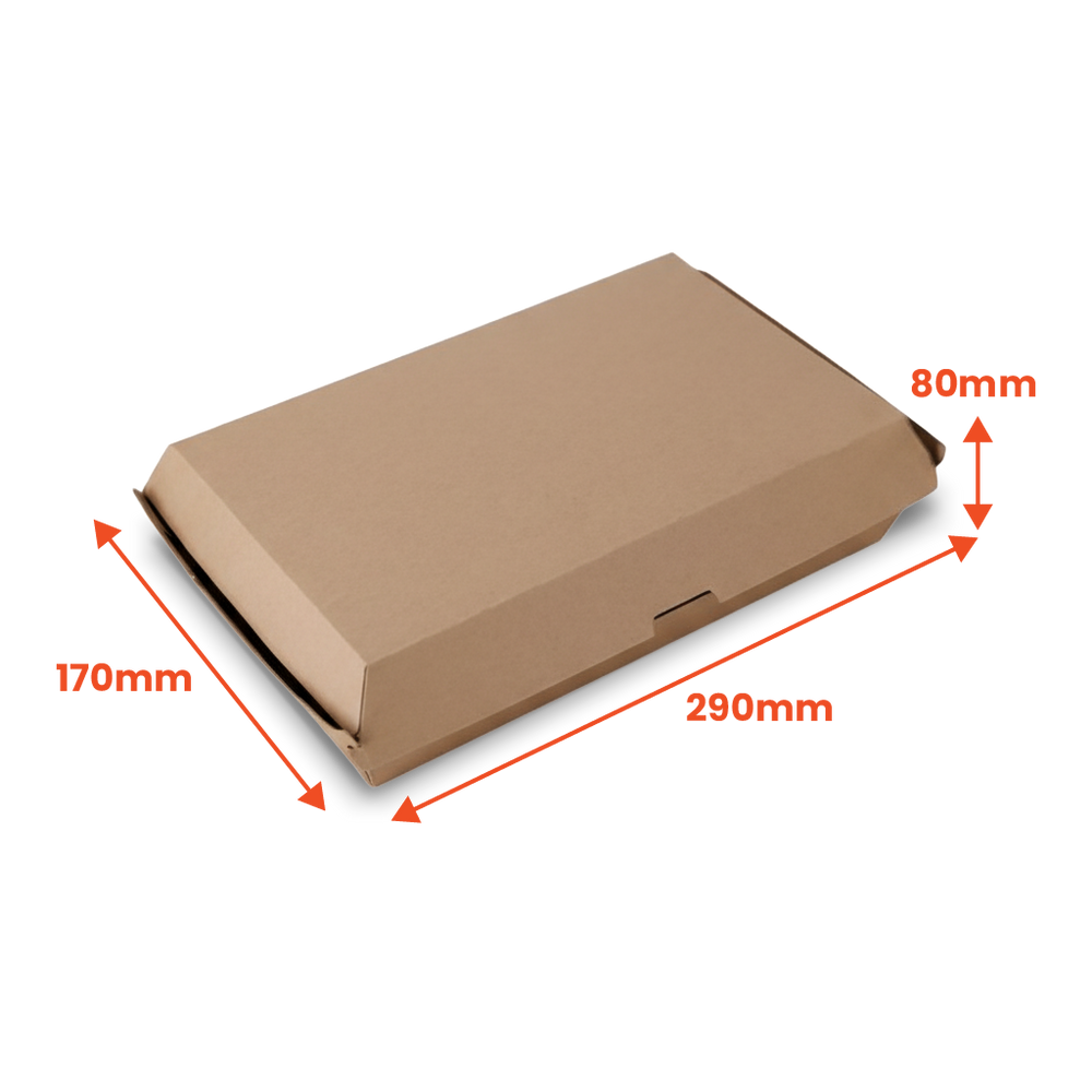 Compostable Kraft Family Box - CB11 - 290 x 170 x 80mm (Pack of 100)
