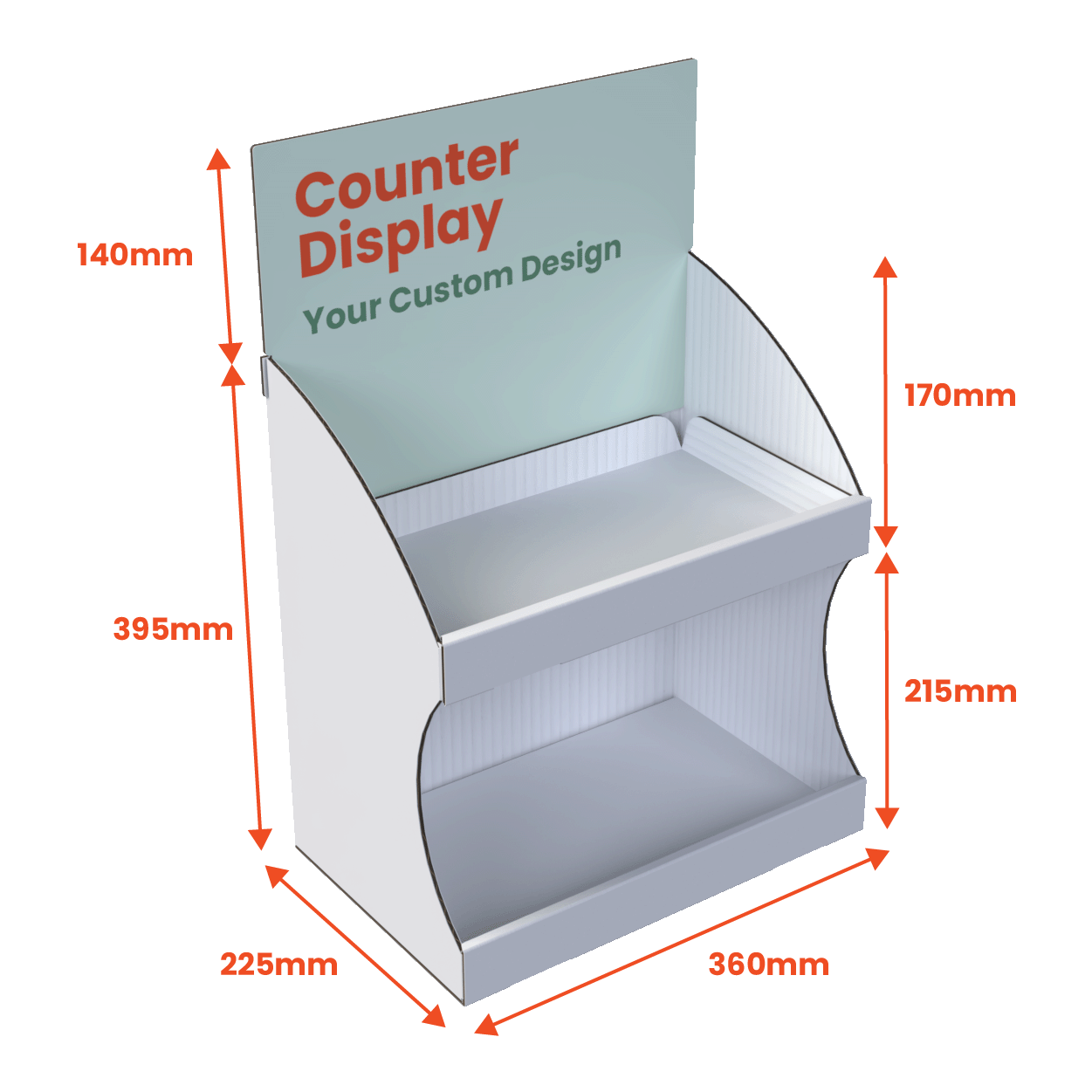 Counter Display Unit - Custom Printed Header - Boxes 24