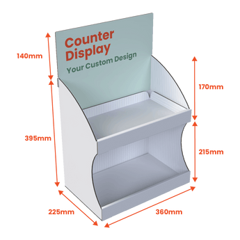 Counter Display Unit - Custom Printed Header - Boxes 24