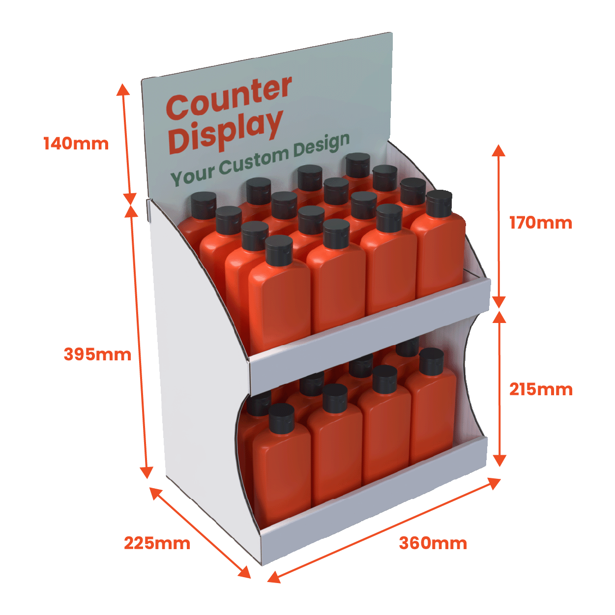 Counter Display Unit - Custom Printed Header