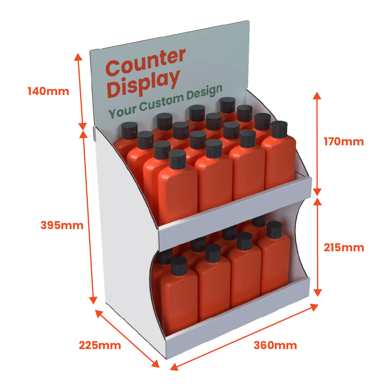 Counter Display Unit - Custom Printed Header (Pack of 5) – Boxes 24