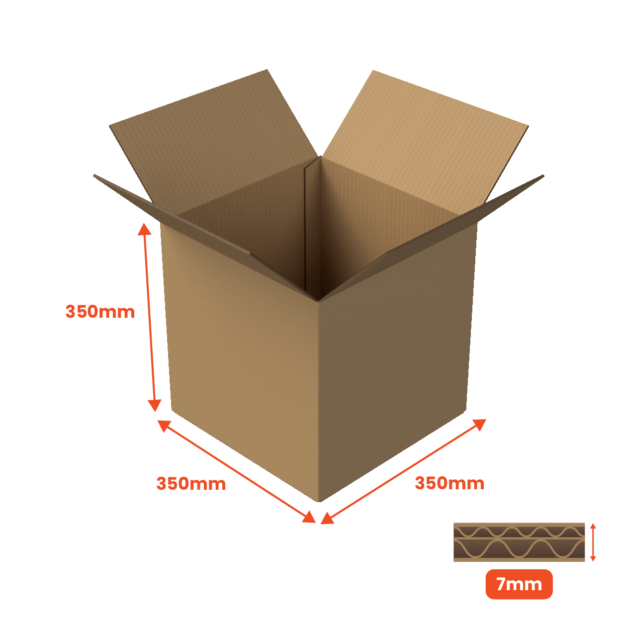 Double Wall Packing Box Brown - DW1 - 350 x 350 x 350mm (Pack of 10)