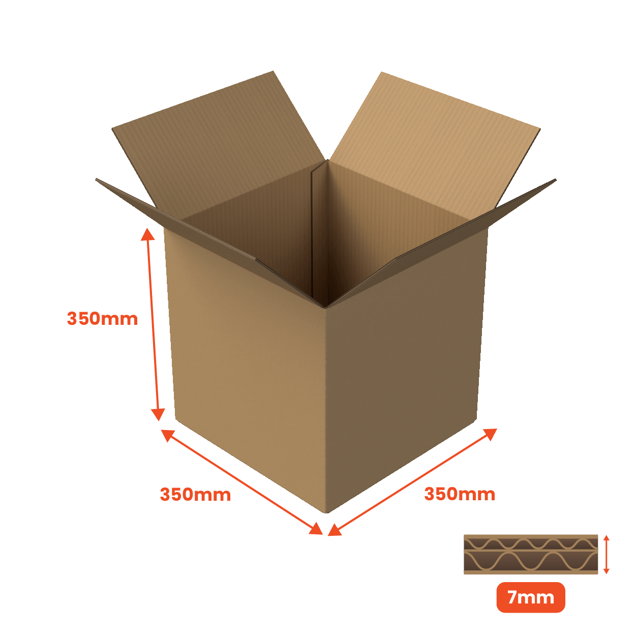 Boxes 24 Packing Boxes Double Wall Packing Box Brown - DW1 - 350 x 350 x 350mm (Pack of 10)
