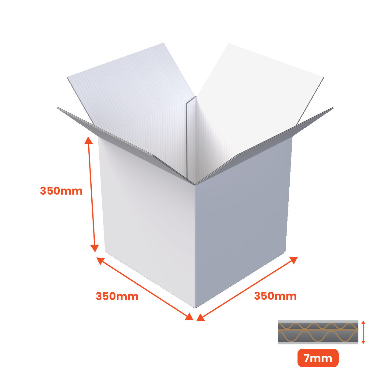 Double Wall Packing Box White - DW1 - 350 x 350 x 350mm (Pack of 10) - Boxes 24