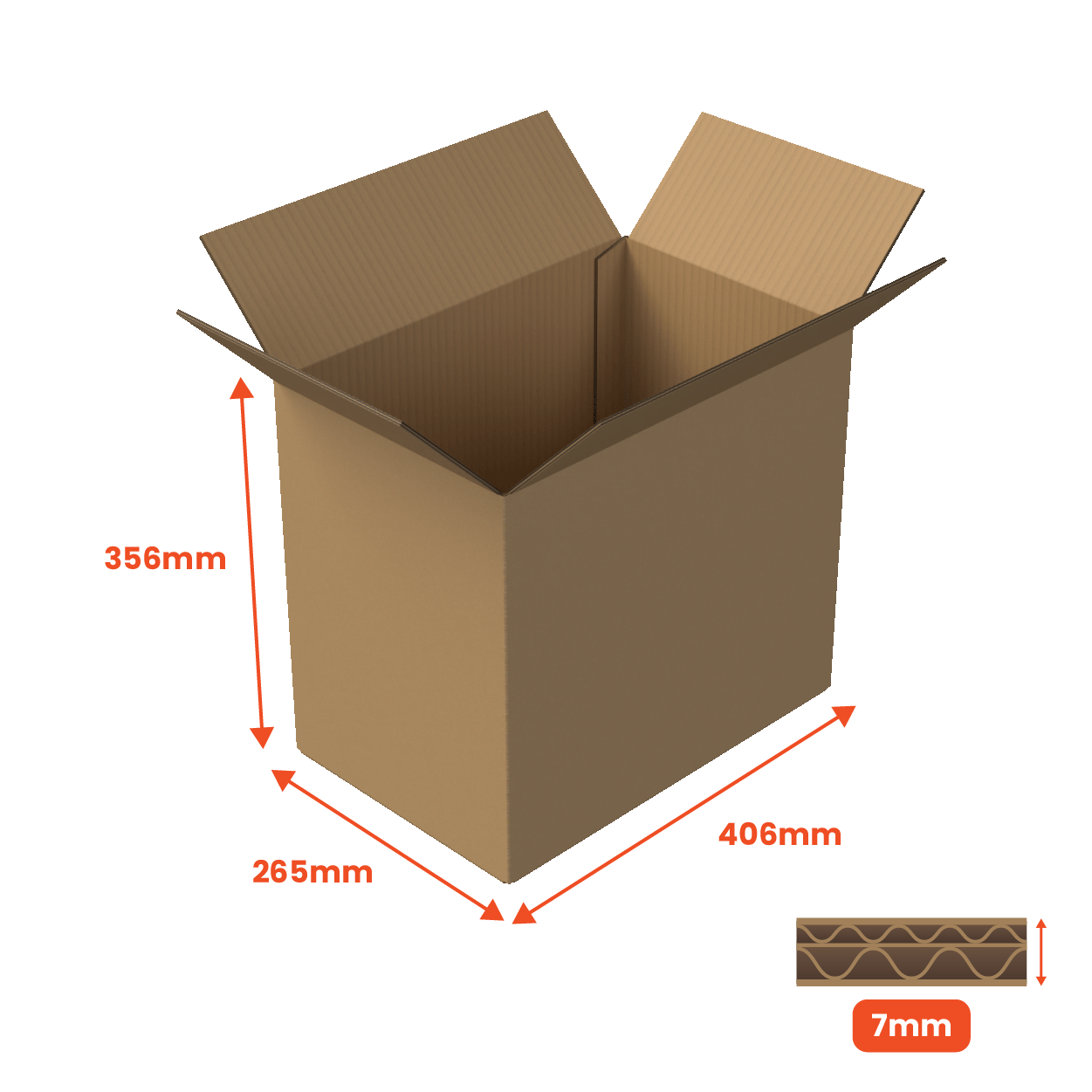 Double Wall Packing Box Brown - DW2 - 406 x 265 x 356mm (Pack of 10) - Boxes 24