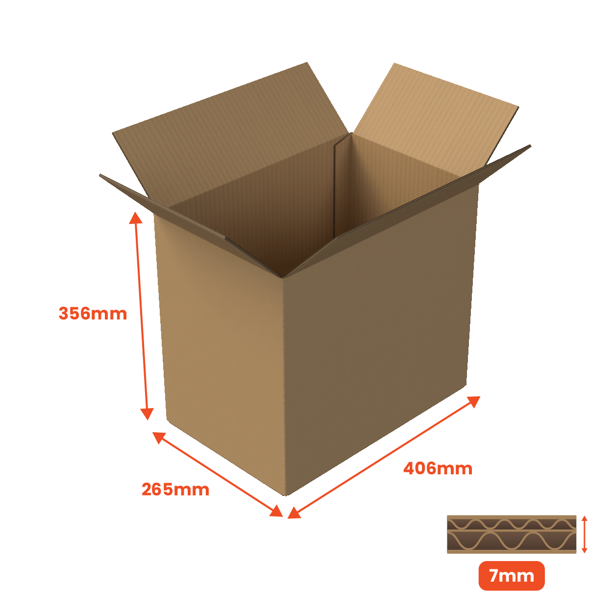 Boxes 24 Packing Boxes Double Wall Packing Box Brown - DW2 - 406 x 265 x 356mm (Pack of 10)