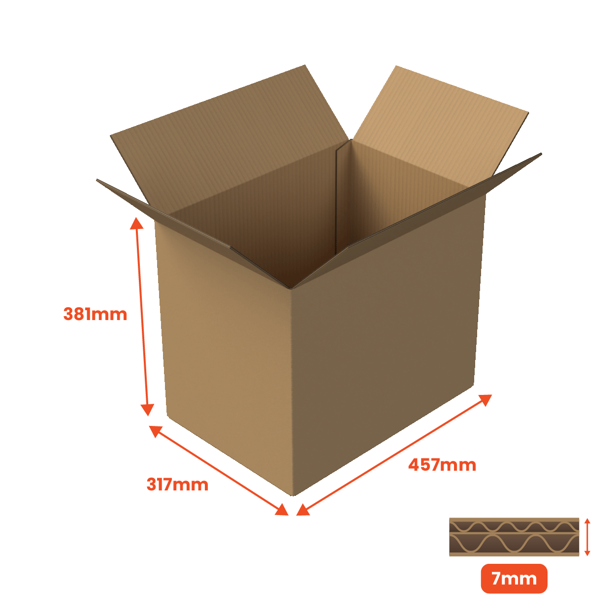 Double Wall Packing Box Brown - DW3 - 457 x 317 x 381mm (Pack of 10)