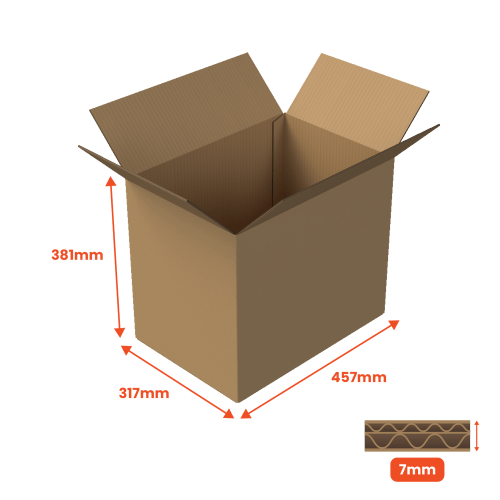 Double Wall Packing Box Brown - DW3 - 457 x 317 x 381mm (Pack of 10) - Boxes 24