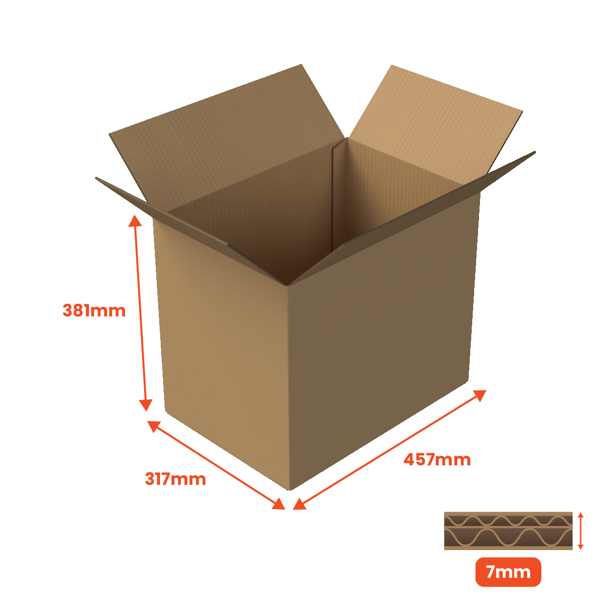 Boxes 24 Packing Boxes Double Wall Packing Box Brown - DW3 - 457 x 317 x 381mm (Pack of 10)